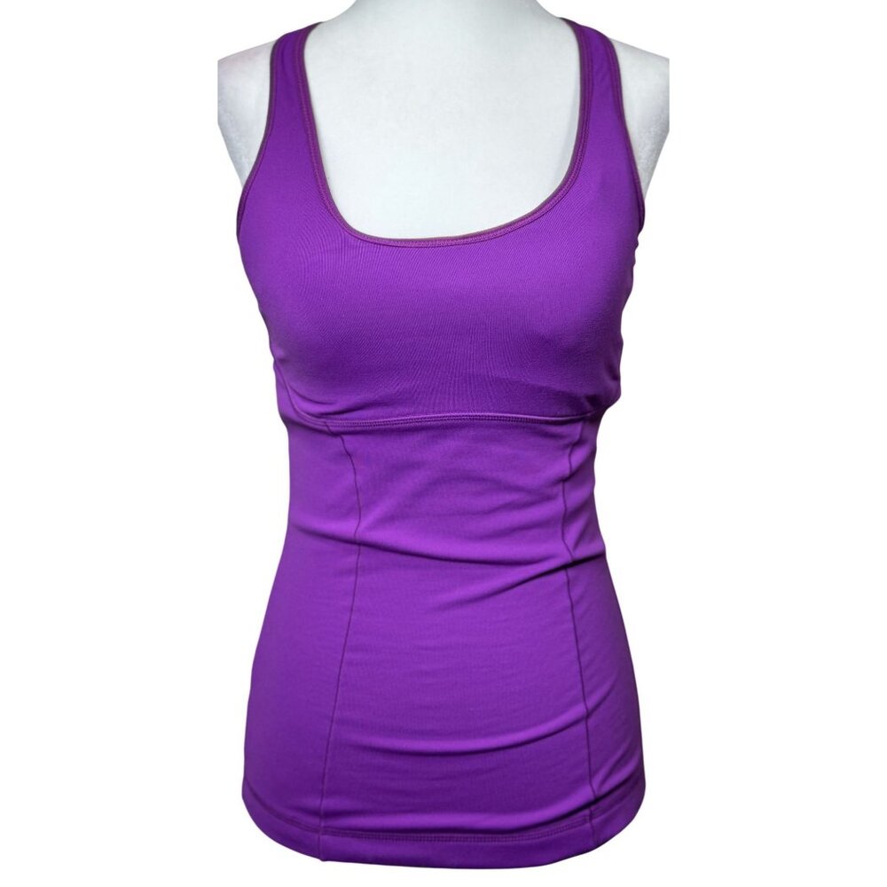 Lucy Size S Womens Purple Racerback Tank Top Breathable & Stretch Fabric